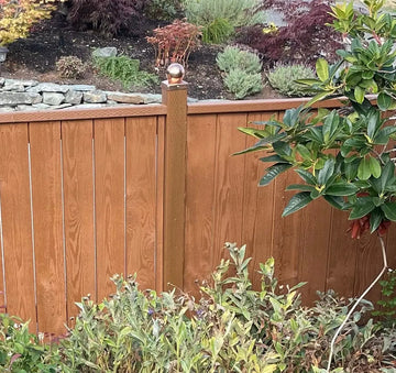 (4-1/8 inch) Full 4x4 Copper Ball Fence Post Cap - The Metal Peddler Fence post caps 4x4, copper fence caps, Fence post caps, Inv-T