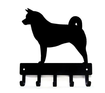 Akita key rack/ leash holder with 5 hooks