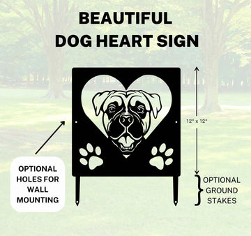 Boxer #2 Name Sign or Heart Memorial Wall or Yard Plaque The Metal Peddler