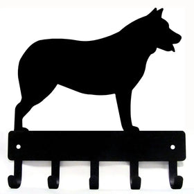 Cattle dog with no tail key rack/leash holder with 5 hooks