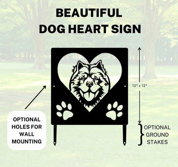Chow Chow Name Sign or Heart Memorial Wall or Yard Plaque The Metal Peddler