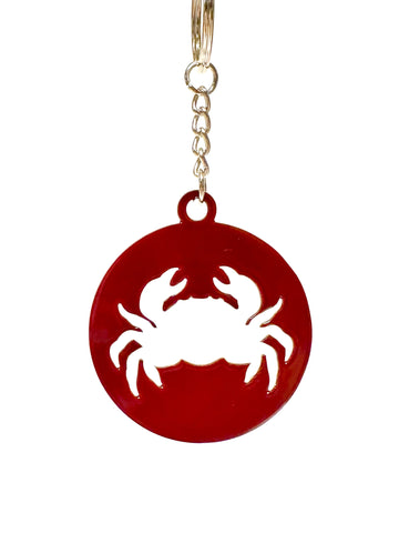 Crab Keychain in Red | Decorative Accessory The Metal Peddler