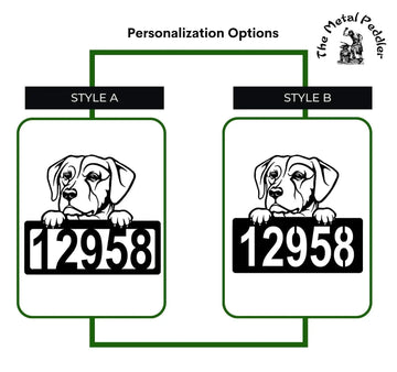 Labrador #2 Address Sign - Detailed Dog Design with Custom House Numbers The Metal Peddler