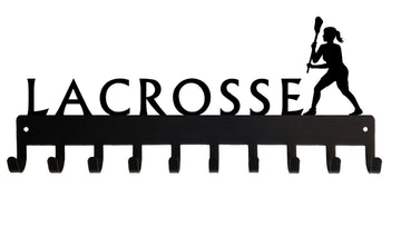 Lacrosse Female - Medal Rack Display with Personalization Option