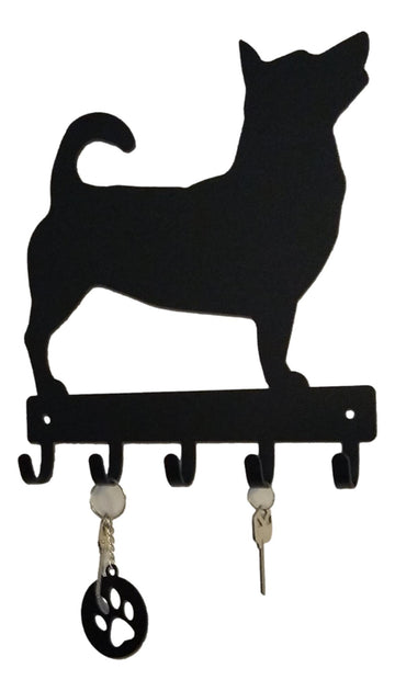 Key holder with a Lancashire Heeler dog silhouette on a white background
