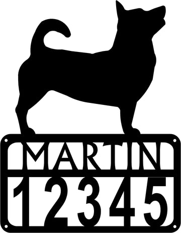Lancashire Heeler Personalized Dog Sign with Name & House Numbers - The Metal Peddler
