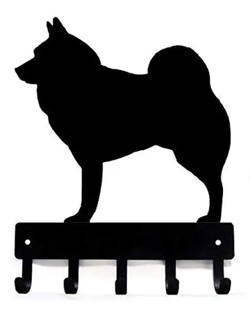 Norwegian elkhound key holder and leash hanger with 5 hooks