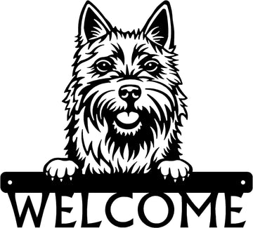 Norwich Terrier Detailed Dog Face Welcome Sign or Custom Name The Metal Peddler