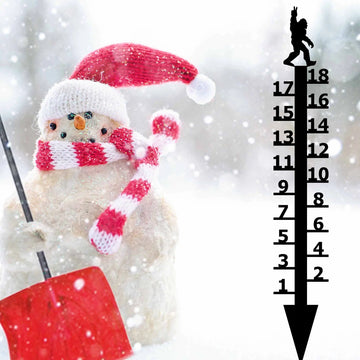 Bigfoot Peace Snow Gauge: Measures up to 18" Snowfall - The Metal Peddler Snow Gauge bigfoot, dad myth, not-dog, seasonal, snow gauge, wildlife, winter