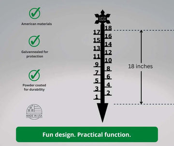 Snowflake Let It Snow Gauge: Measures up to 18" Snowfall - The Metal Peddler Snow Gauge seasonal, snow gauge, winter