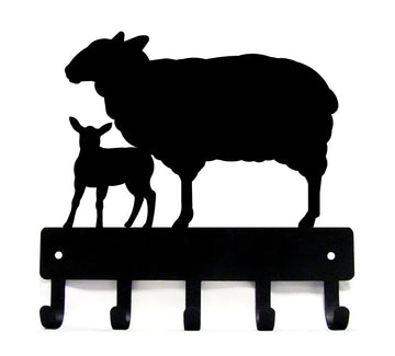 Sheep & Lamb Key Holder with 5 hooks