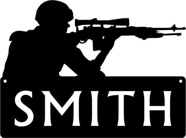 Military Sniper House Address or Personalized Name Sign - The Metal Peddler Address Signs address sign, hero, House sign, military, Name plaque, name sign, Personalized Signs, personalizetext, porch, sniper