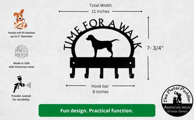 Labrador TIME FOR A WALK Dog Key Rack & Leash Holder - The Metal Peddler Key Rack Breed L, Dog, Inv-T, key rack, Labrador, Labrador Retriever, leash rack