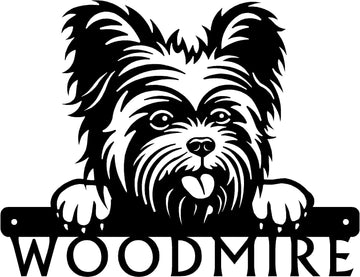 Yorkshire Terrier Detailed Dog Face Welcome Sign or Custom Name The Metal Peddler