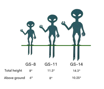 Merle the Alien, Yard & Garden Stake - Metal Art - The Metal Peddler Garden Stakes alien, dad, dad garden, dad myth, garden, ground stake, outdoor life, whimsical