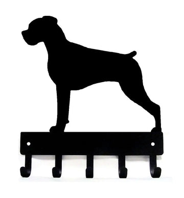 Boxer Key Holder, the dog has natural ears, not cropped-Key Rack/ Leash Hanger with 5 hooks