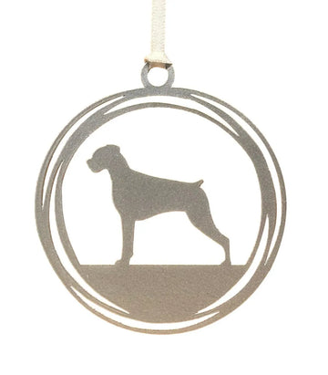 Christmas Tree Ornament with Boxer Dog The Metal Peddler