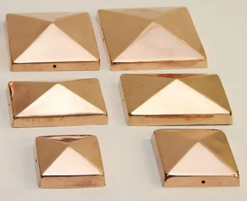 PRE-ORDER (7-5/8) Nominal 8x8 Copper Pyramid Fence post cap - The Metal Peddler Fence post caps 8x8, copper fence caps, fence caps, Fence post caps