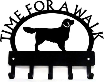 Golden Retriever TIME FOR A WALK Dog Key Rack & Leash Holder - The Metal Peddler Key Rack Breed G, Dog, Golden Retriever, key rack, leash rack