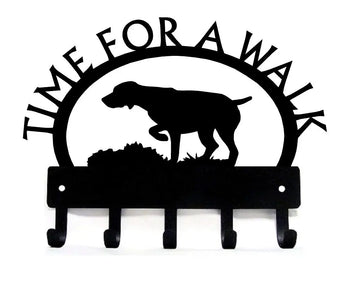 GSP on Point TIME FOR A WALK Dog Key Rack & Leash Holder - The Metal Peddler Key Rack Breed G, Dog, German Shorthaired Pointer. GSP, GSP, GSP on Point, key rack, leash rack