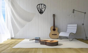 Guitar & Pick Metal Wall Art - The Metal Peddler Wall Art dad, music, teen, wall art, wall decor