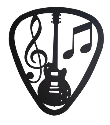 Guitar & Pick Metal Wall Art - The Metal Peddler Wall Art dad, music, teen, wall art, wall decor
