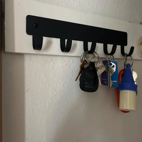 Plain Key Rack Leash Holder or Extension with 5 hooks The Metal Peddler