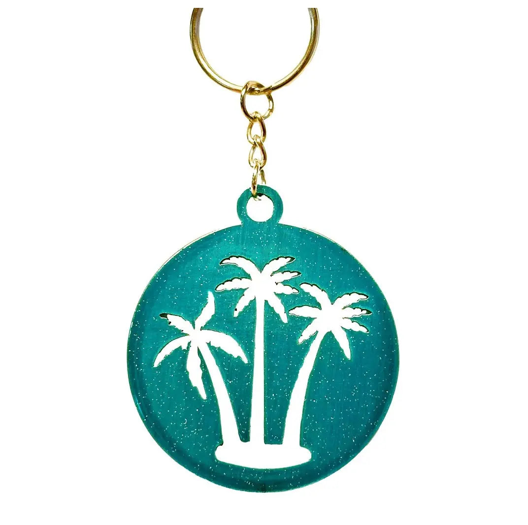 Palm Trees Keychain Decorative Accessory The Metal Peddler