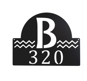 Modern Monogram Address Sign - The Metal Peddler Address Signs address sign, modern, monogram, other address, personalized sign, Personalized Signs, personalizetext, porch