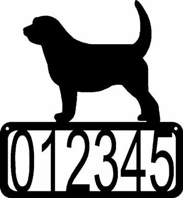 Open Rectangle with customizable numbers inside- Otterhound Silhouette on top-Otterhound Address Sign