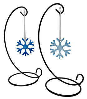 Blue metal snowflakes