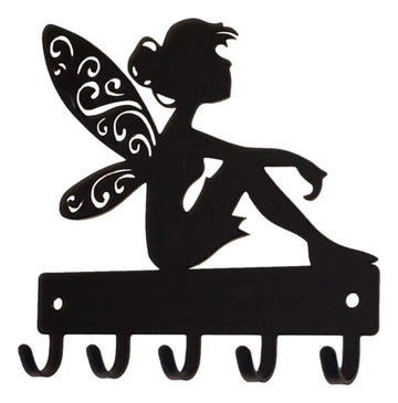 Fairy Key Rack with 5 hooks - For keys or necklaces - The Metal Peddler Key Rack faery, fairy, key rack, tinkerbell