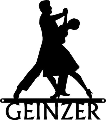 Dance Art Sign - Personalized Name Sign: Ballroom Dance Couple - The Metal Peddler  ballroom, ballroom dancing, dance, dancers, dancing
