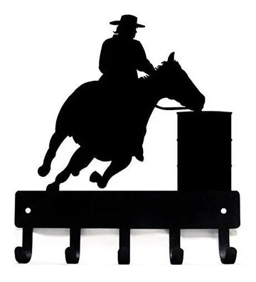 Barrel Racer Rodeo Key Hanger/ Leash Holder - The Metal Peddler Key Rack Cowboy, Cowgirl, Horse, key rack, rodeo, western
