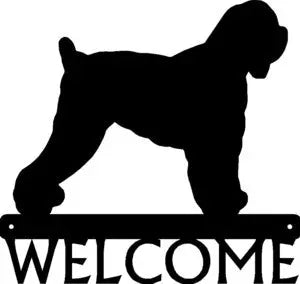 Black Russian Terrier Dog Welcome Sign - The Metal Peddler Welcome Signs Black Russian Terrier, breed, Dog, porch, Welcome sign