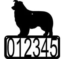 Border Collie Dog House Address Sign - The Metal Peddler Address Signs address sign, Border Collie, breed, Dog, House sign, Personalized Signs, personalizetext, porch