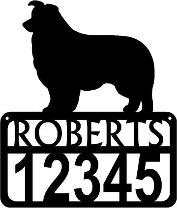 Personalized Dog Sign with Name & house numbers: Border Collie - The Metal Peddler Welcome Signs Address Sign, Border Collie, breed, Dog, House sign, Personalized Signs, personalizetext, porch