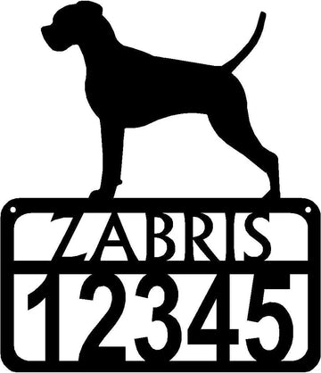 Personalized Dog Sign with Name & house numbers: Boxer - The Metal Peddler Welcome Signs Address Sign, Boxer, breed, Dog, House sign, Personalized Signs, personalizetext, porch