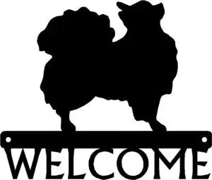 Chihuahua Long Haired Dog Welcome Sign - The Metal Peddler Welcome Signs breed, Breed C, Chihuahua Long Haired, Dog, porch, Welcome sign