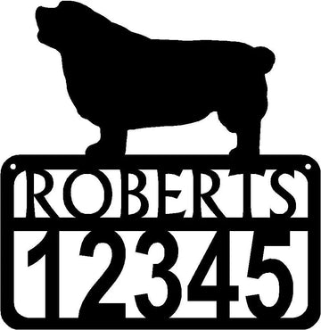 Personalized Dog Sign with Name & house numbers: Clumber Spaniel - The Metal Peddler Welcome Signs Address Sign, breed, Clumber Spaniel, Dog, House sign, Personalized Signs, personalizetext, porch