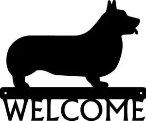 Pembroke Welsh Corgi Dog Welcome Sign - The Metal Peddler Welcome Signs breed, corgi, Dog, Pembroke, porch, Welcome sign