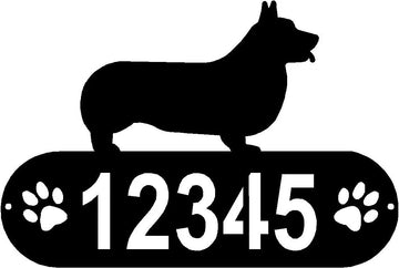 Corgi Dog PAWS House Address Sign - The Metal Peddler Address Signs address sign, breed, Breed C, corgi, Dog, Dog Signs, Name plaque, Pembroke, Personalized Signs, personalizetext