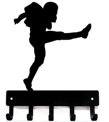 Football Kicker Key Rack - The Metal Peddler Key Rack Football, key rack, medal hanger, sport hooks, sports