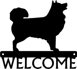 Icelandic Sheepdog Dog Welcome Sign - The Metal Peddler Welcome Signs breed, Dog, Icelandic Sheepdog, porch, welcome sign