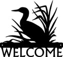Loon in Grass Bird Welcome Sign - The Metal Peddler Welcome Signs bird, loon, porch, waterfowl, welcome sign