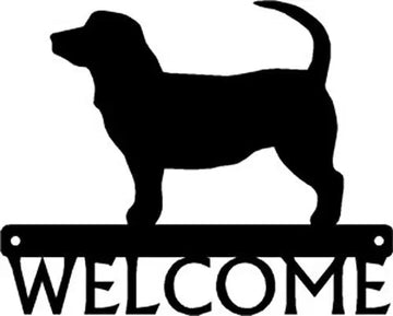Petit Basset Griffon Vendeen Dog Welcome Sign - The Metal Peddler Welcome Signs Dog, Petit Basset Griffon Vendeen, porch, Welcome sign
