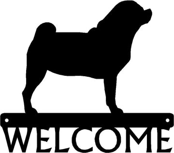 Puggle Dog Welcome Sign - The Metal Peddler Welcome Signs breed, Dog, porch, Puggle, Welcome sign