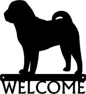 Shar Pei Dog Welcome Sign - The Metal Peddler breed, Dog, porch, Shar Pei, Welcome sign