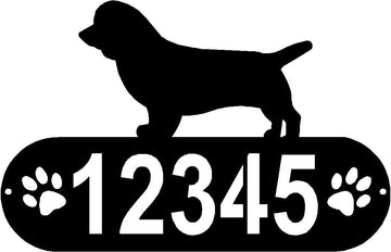 Sussex Spaniel Dog PAWS House Address Sign - The Metal Peddler Address Signs address sign, breed, Dog, Dog Signs, Name plaque, Personalized Signs, personalizetext, Sussex Spaniel