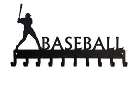 Baseball Batter Medal Rack Display with personalization option - The Metal Peddler Medal Holders baseball, Medal Hanger, medal rack, Personalized Gifts, personalizetext, sport hooks, sports